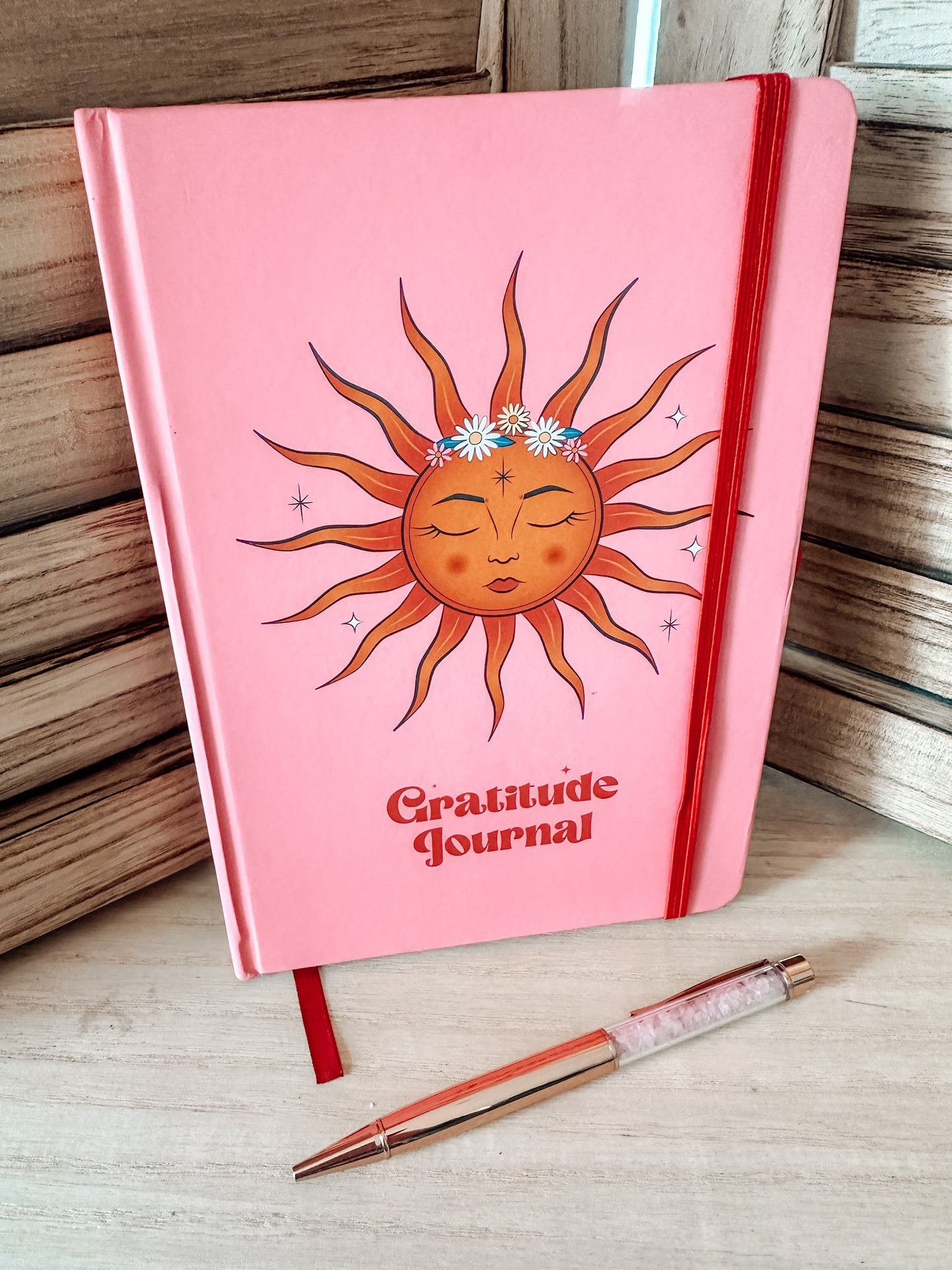 Rayonnez de Gratitude : Journal Soleil et Stylo en Quartz Rose