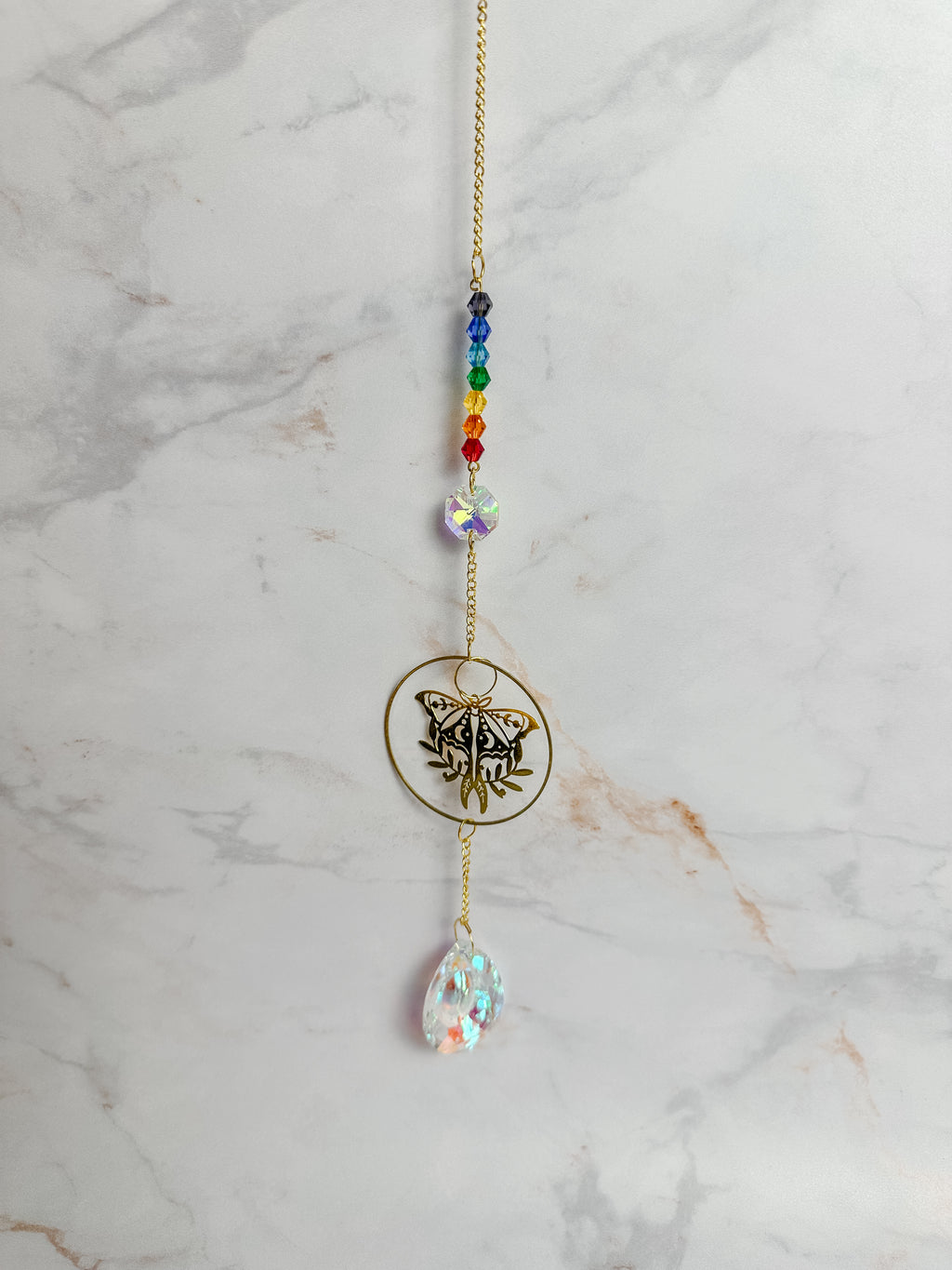 Attrape-soleil Papillon & Perles Chakra