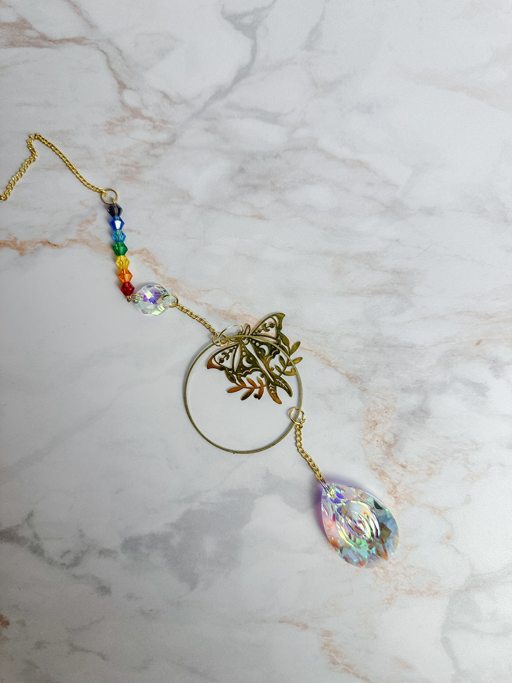 Attrape-soleil Papillon & Perles Chakra
