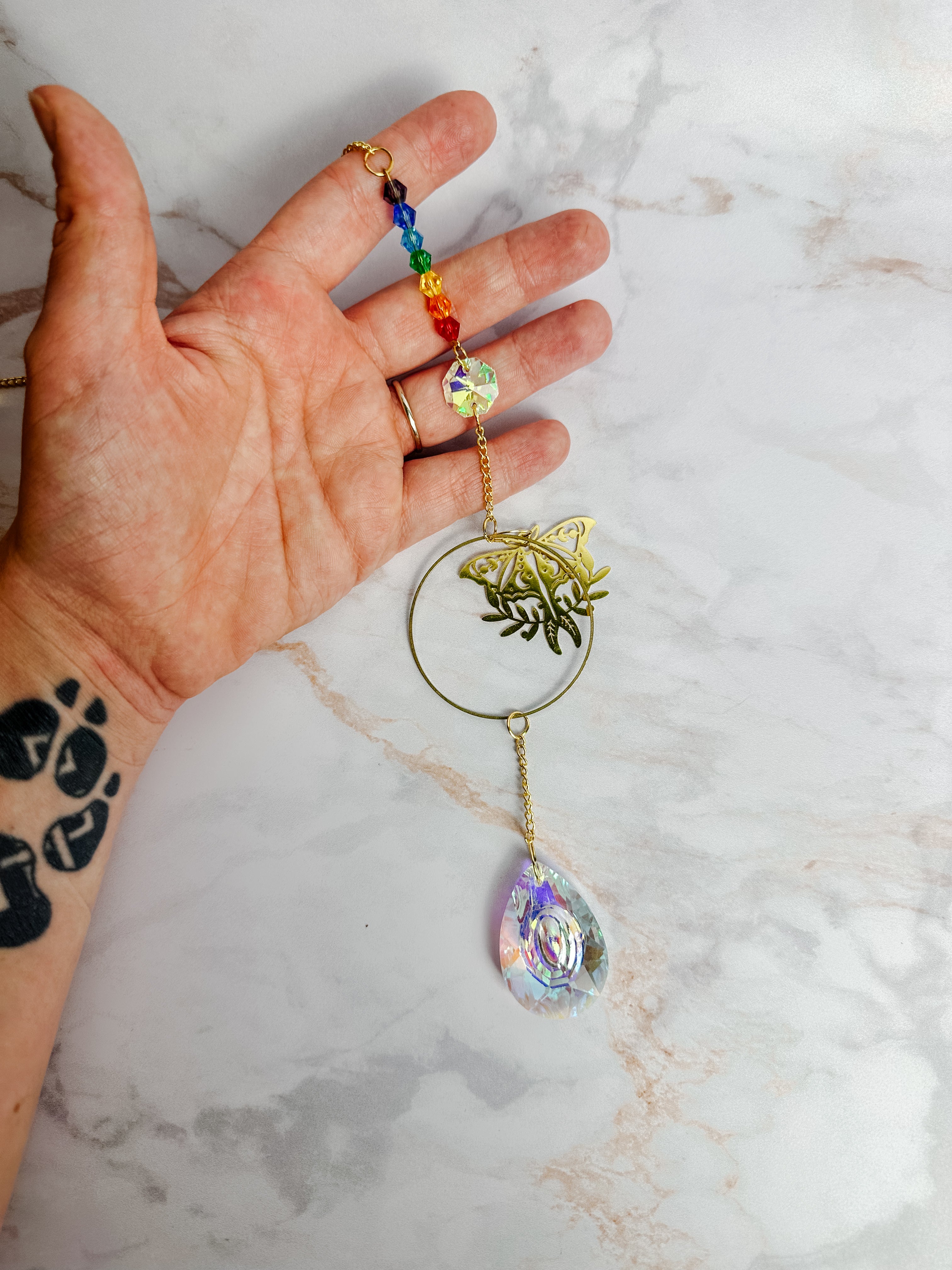 Attrape-soleil Papillon & Perles Chakra