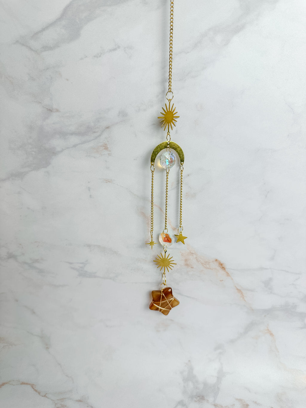 Attrape-soleil Agate miel & étoiles