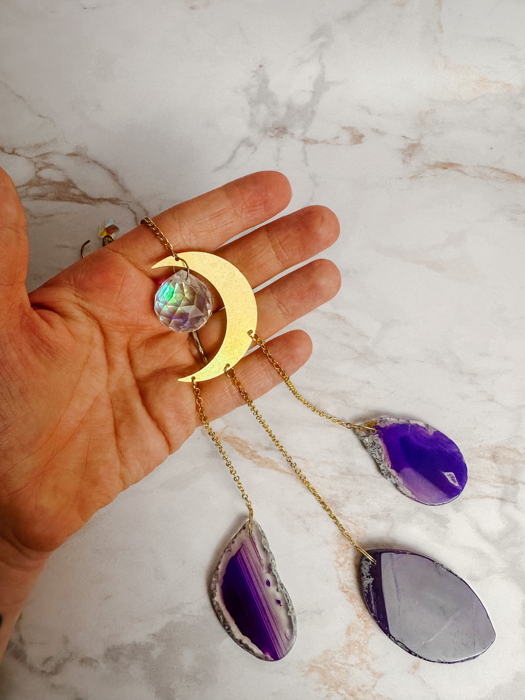 Attrape-soleil Lune & Agate Violette