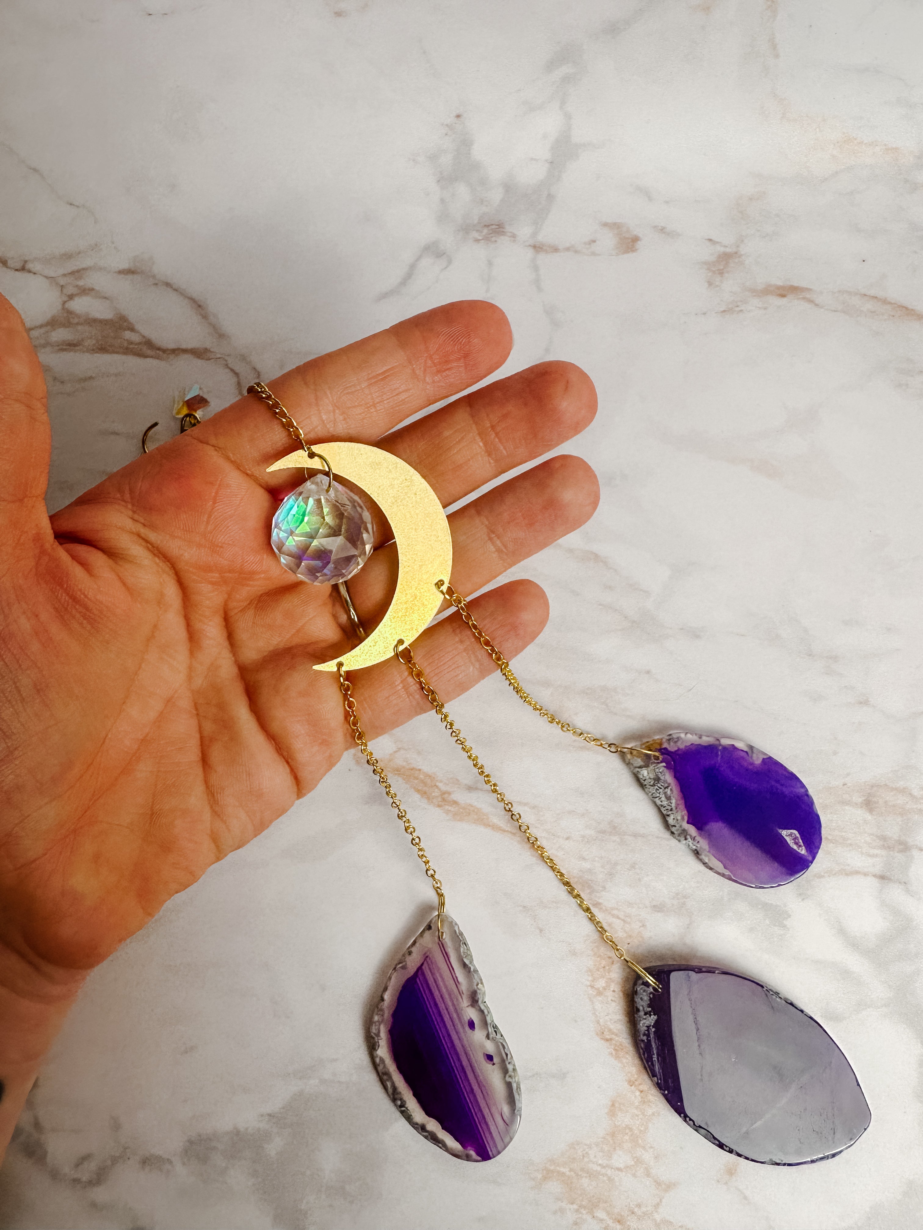 Attrape-soleil Lune & Agate Violette