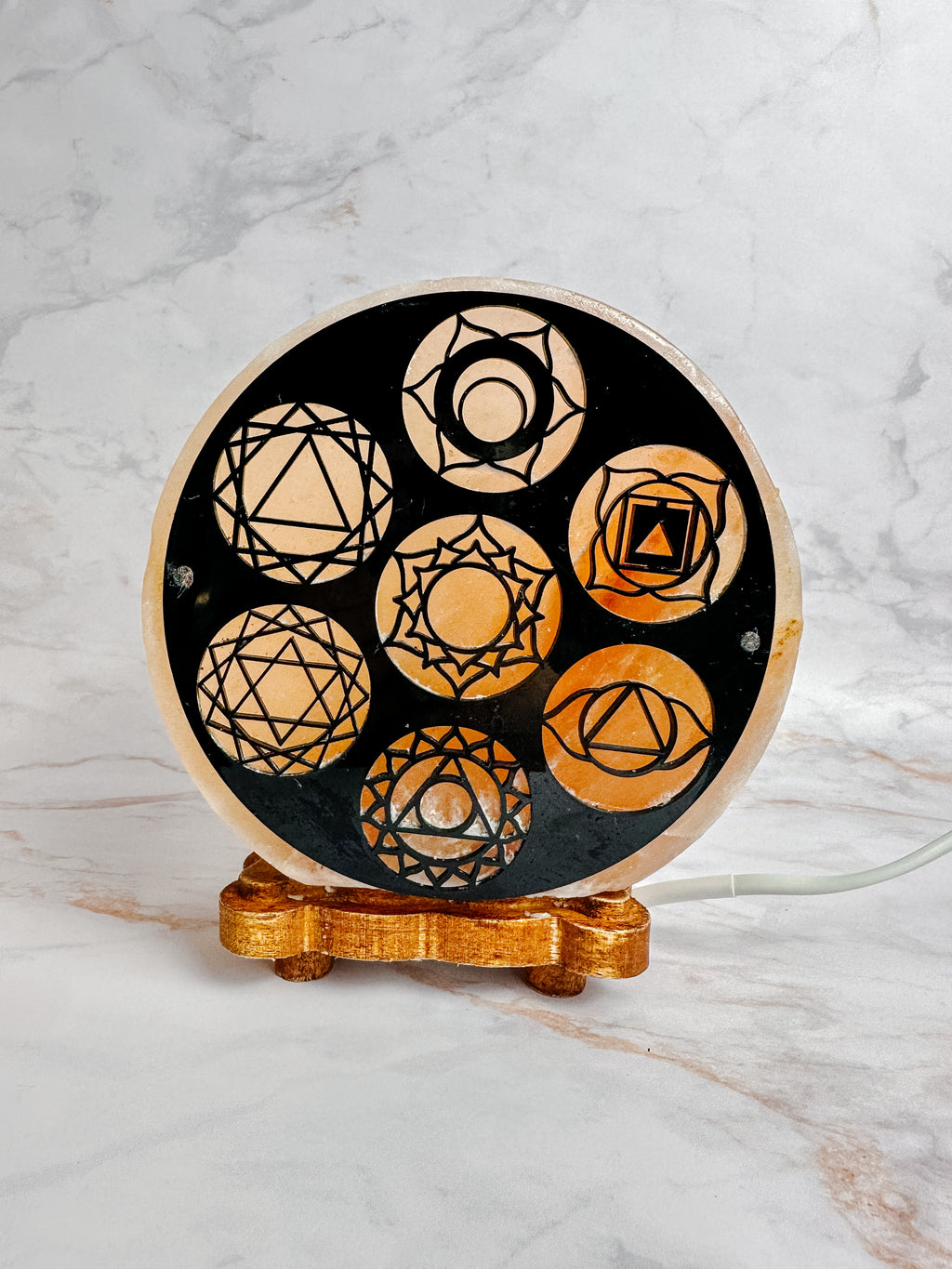 Lampe de sel 7 Chakras – Pierre de sel de l’Himalaya