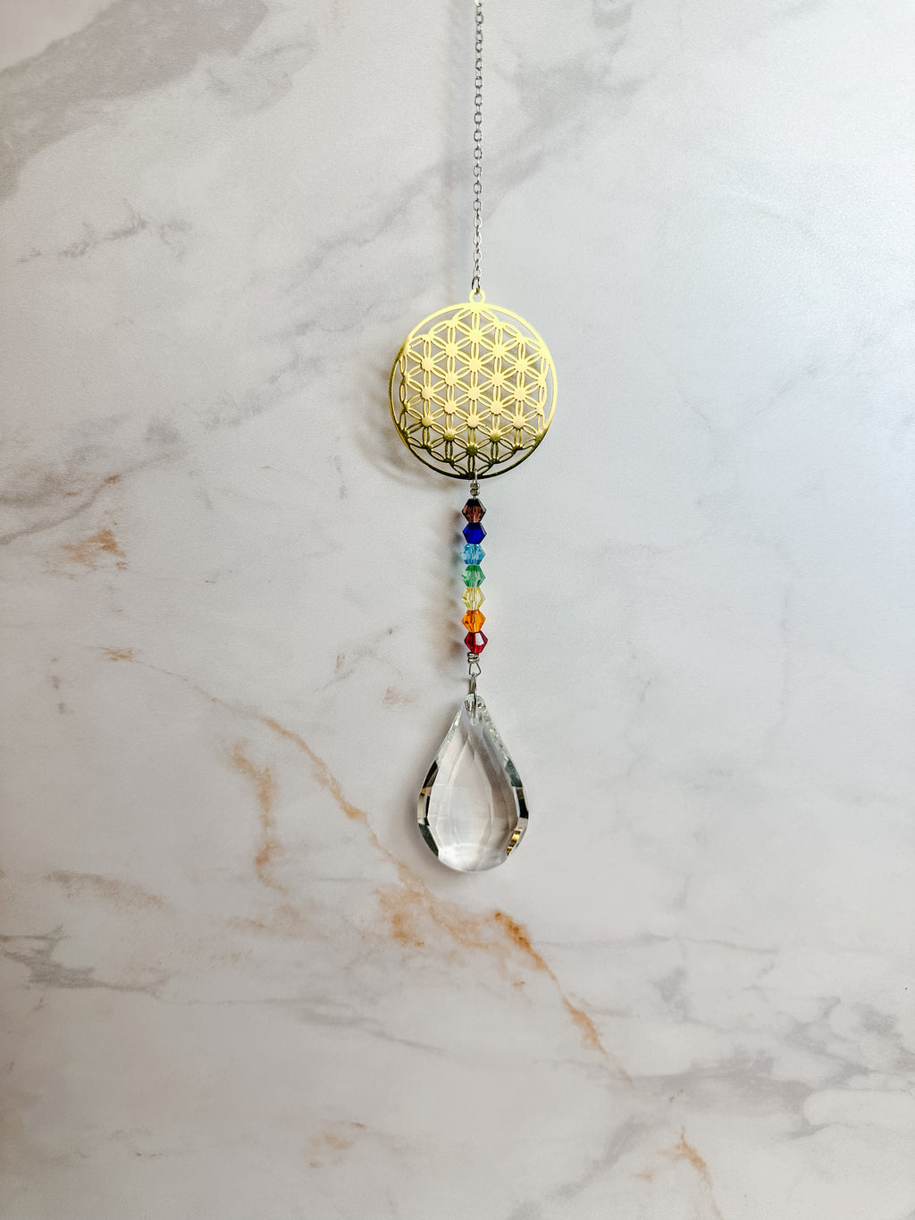 Attrape-soleil Fleur de Vie & 7 Chakras – Cristal Feng Shui