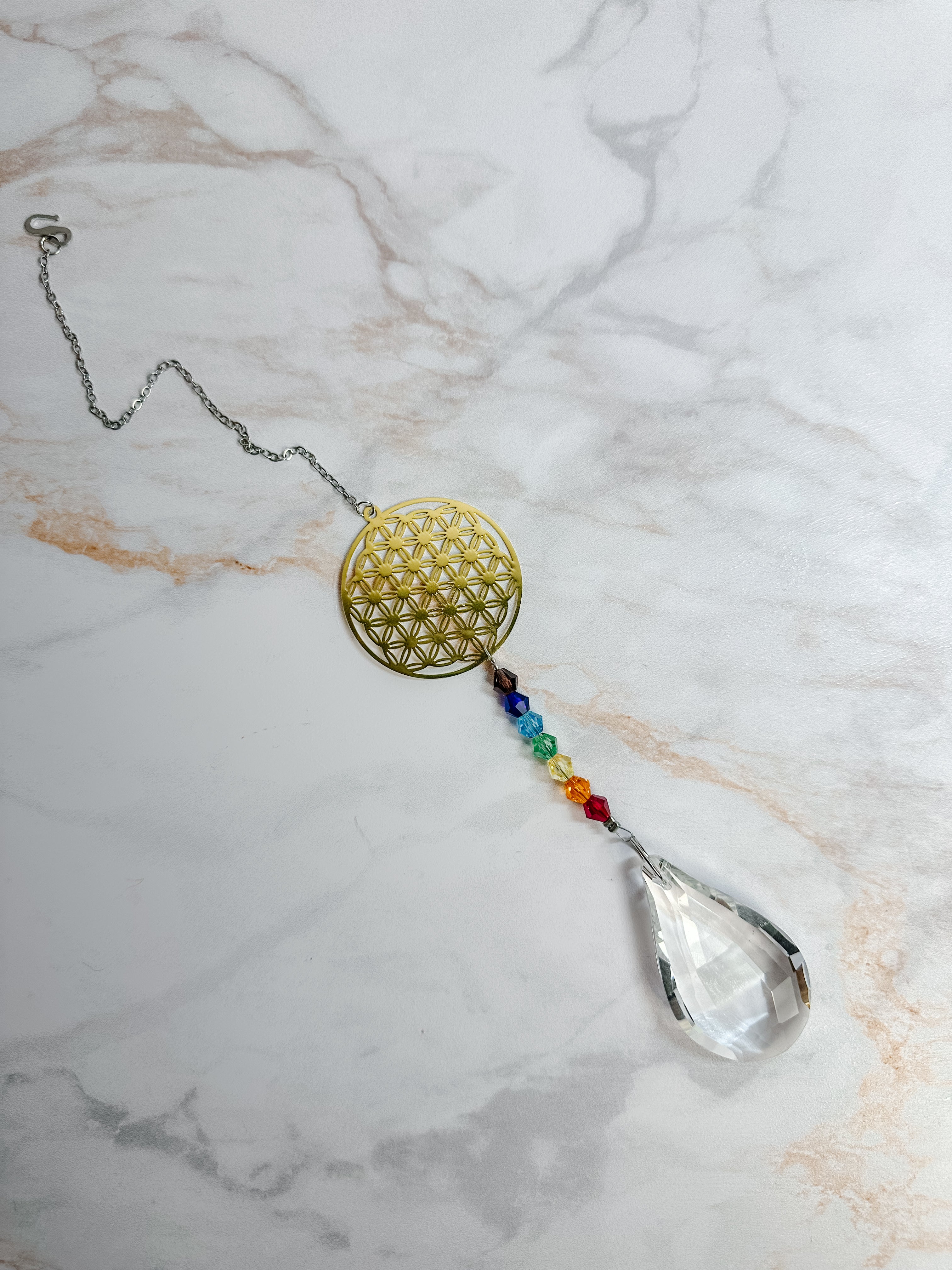 Attrape-soleil Fleur de Vie & 7 Chakras – Cristal Feng Shui