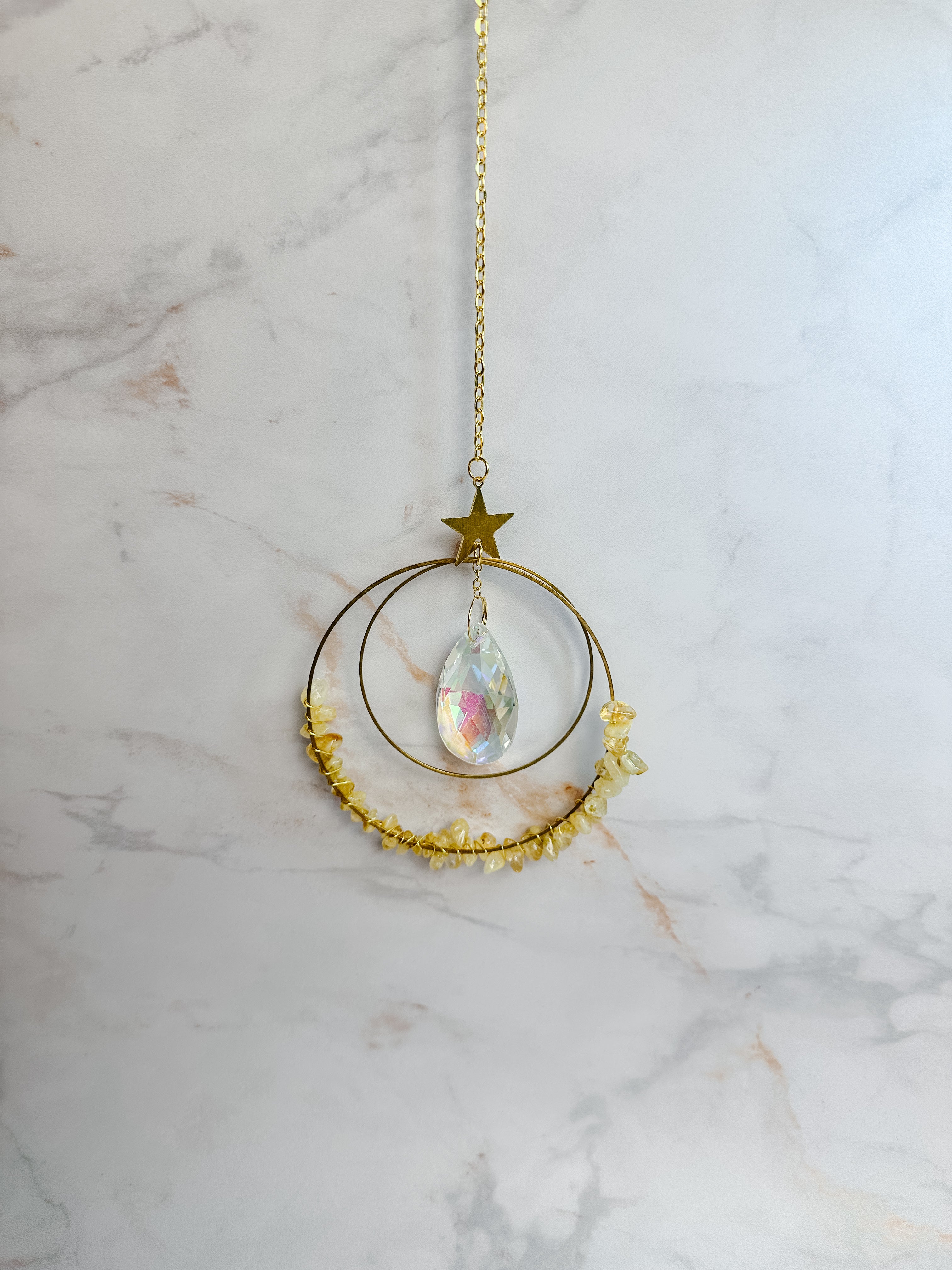 Attrape-soleil Étoile & Citrine – Cristal Feng Shui