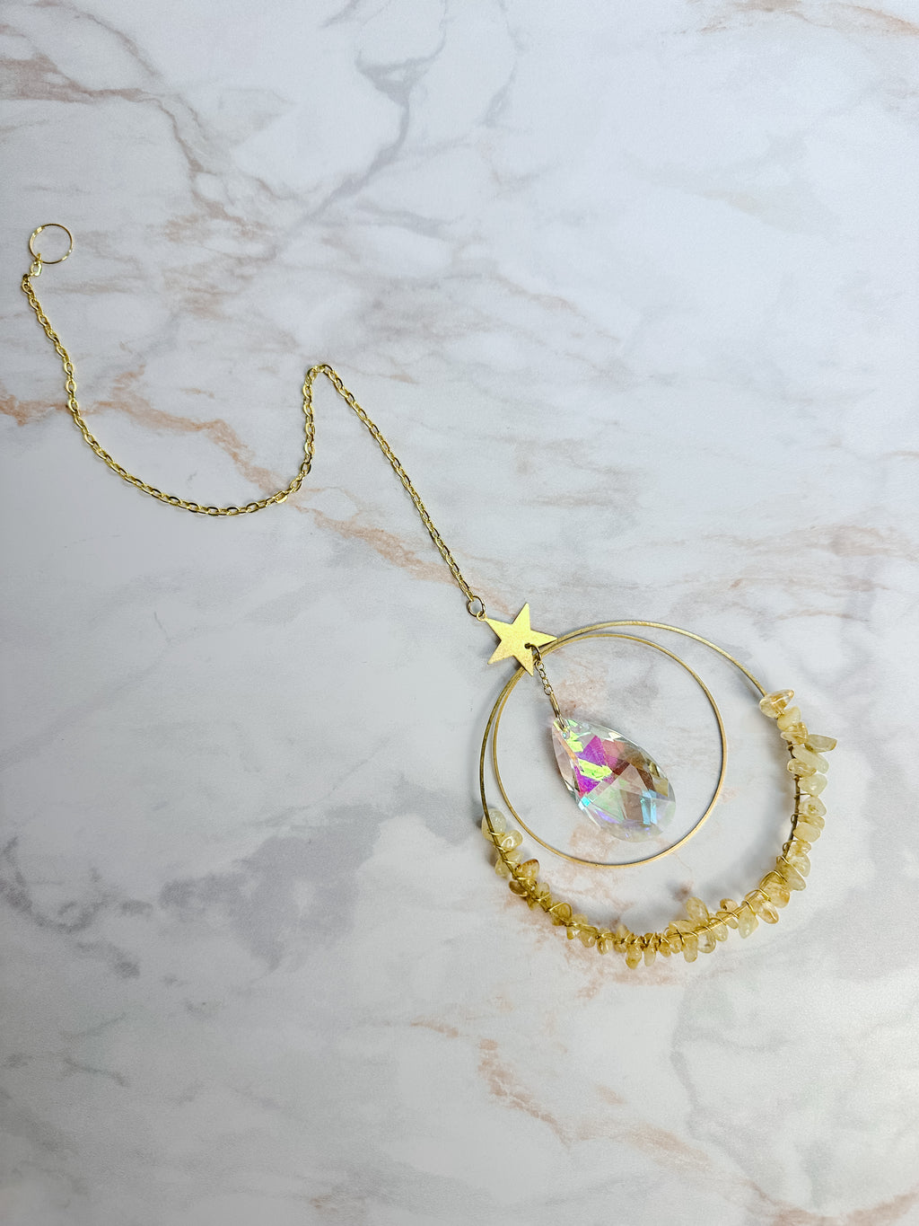 Attrape-soleil Étoile & Citrine – Cristal Feng Shui