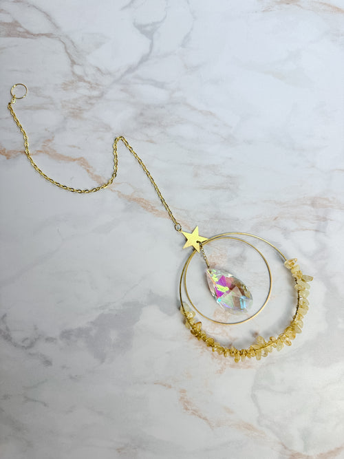 Attrape-soleil Étoile & Citrine – Cristal Feng Shui
