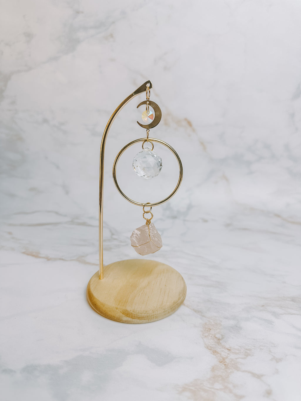 Attrape-Soleil Lune & Quartz Rose – Harmonie & Douce Lumière