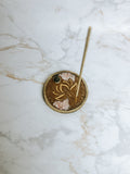 Porte-Encens Lotus & Quartz Rose – Bois Gravé | Bâtons & Cônes