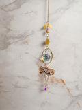 Attrape-soleil Grand papillon doré, lune & cristal