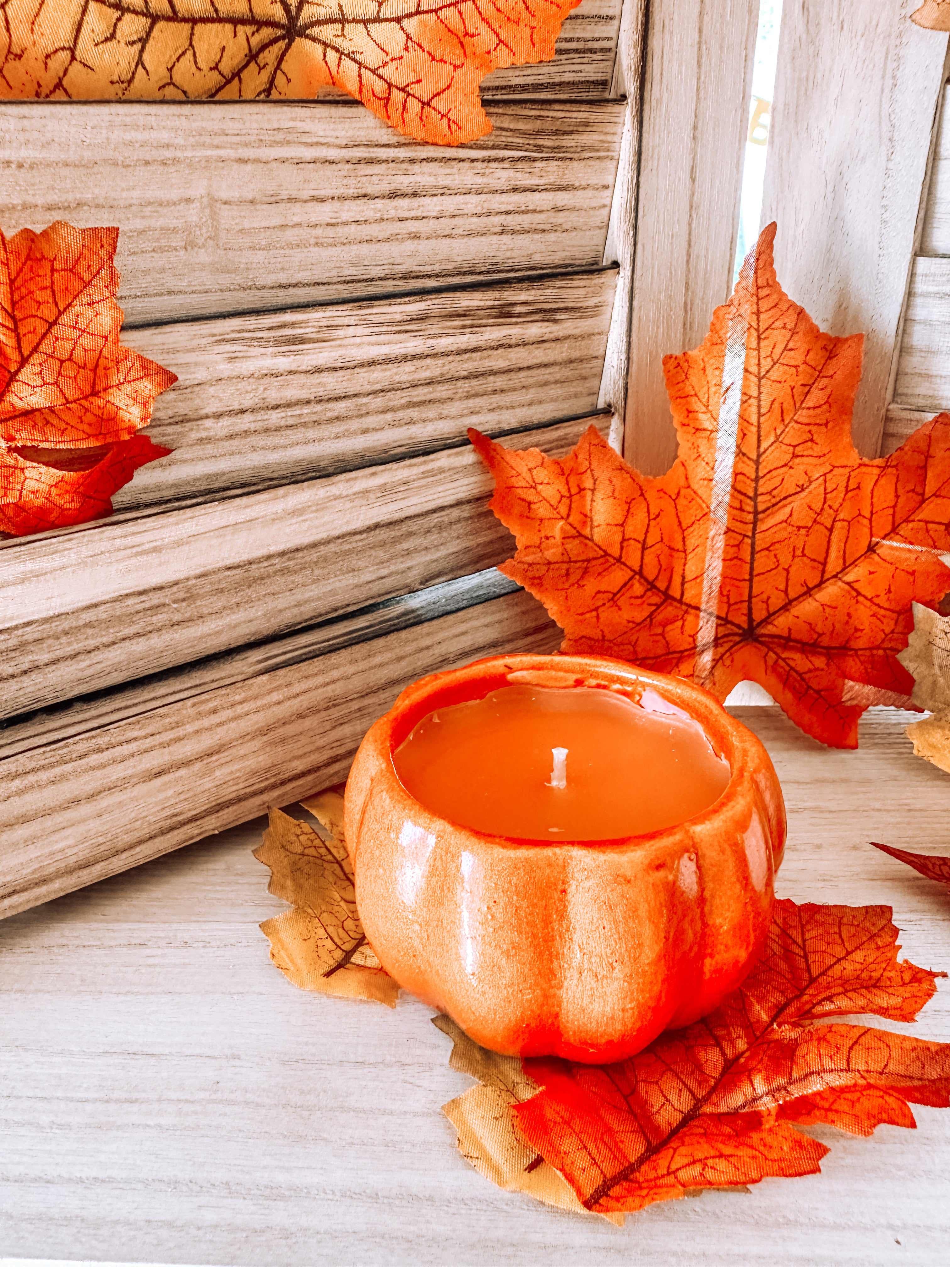 Bougie à la Citrouille et aux Épices en Céramique - Orange - Collection Capsule d'Automne