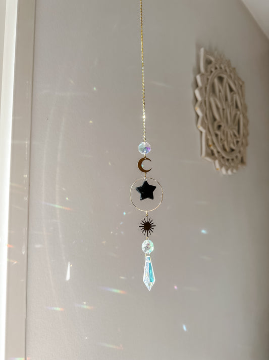 Attrape-Soleil Étoile en Obsidienne Noire ⚫