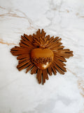 Cœur Ex-Voto Feng Shui Brun – Décoration énergétique murale (Petit modèle)