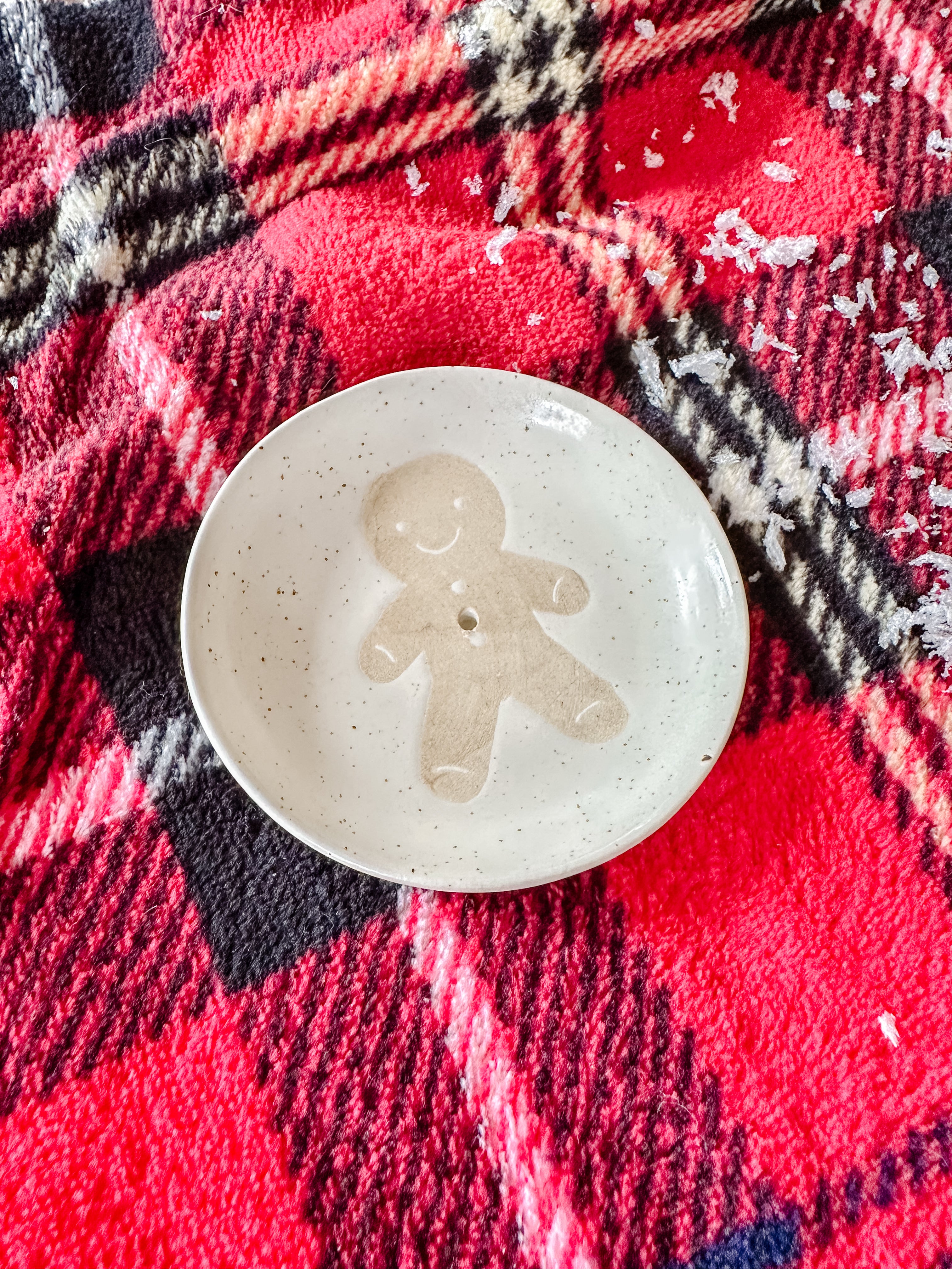 Assiette à Encens Bonhomme en Pain d'Épice - Collection Capsule Noël