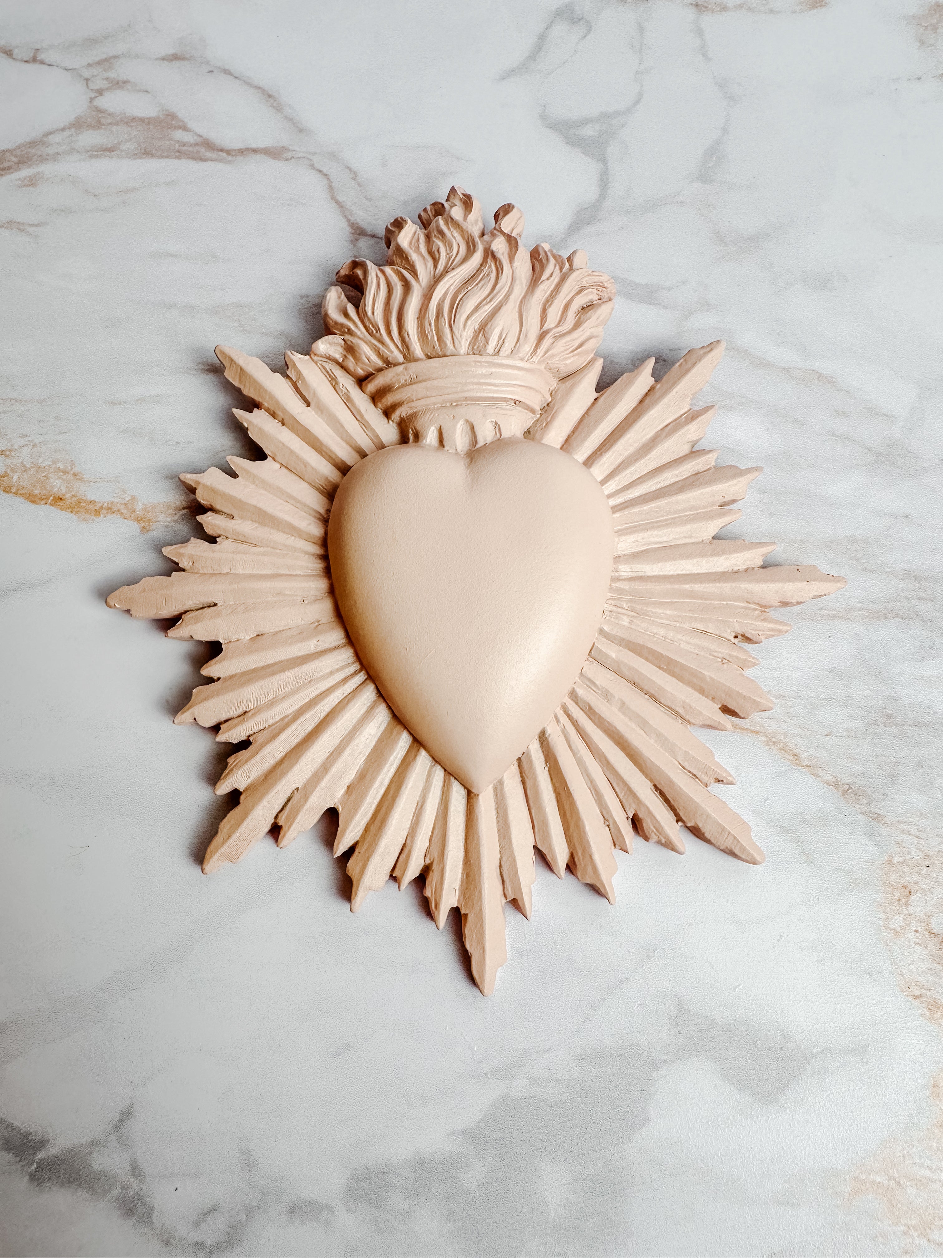 Cœur Ex-Voto Rose – Décoration énergétique Feng Shui (Grand modèle)