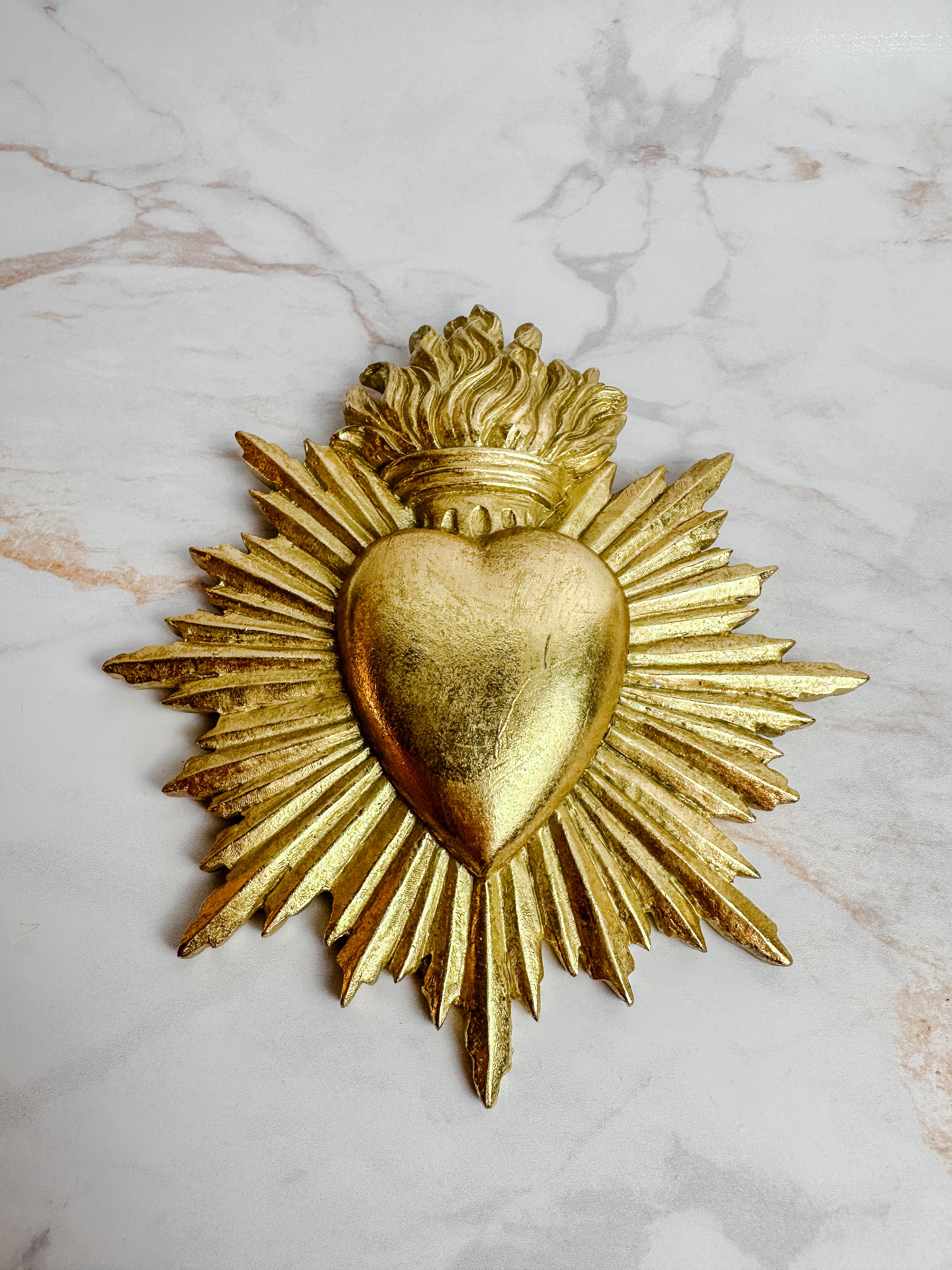 Cœur Ex-Voto Feng Shui – Doré – Grand modèle