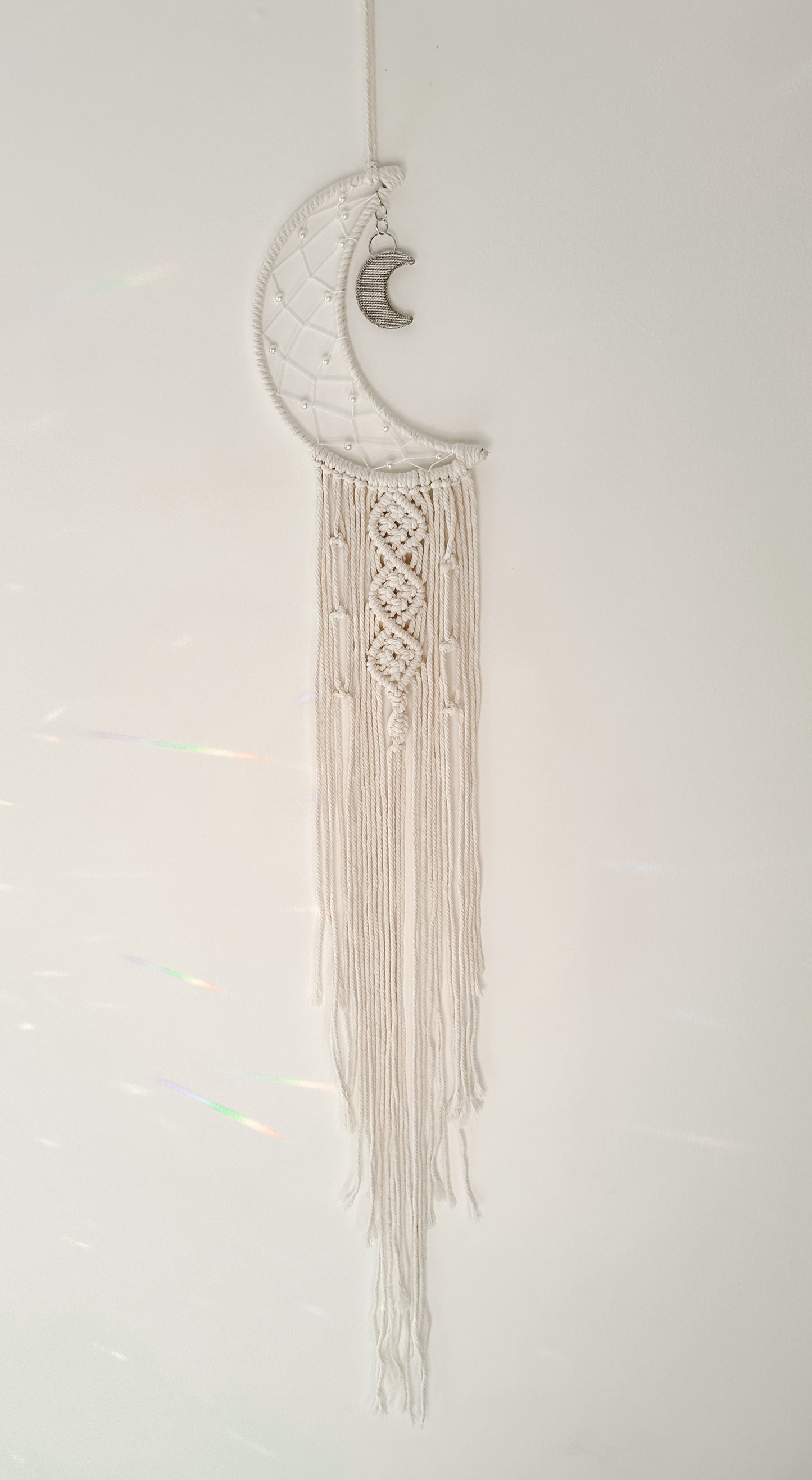 Attrape-Rêves Lune en Macramé Bohème