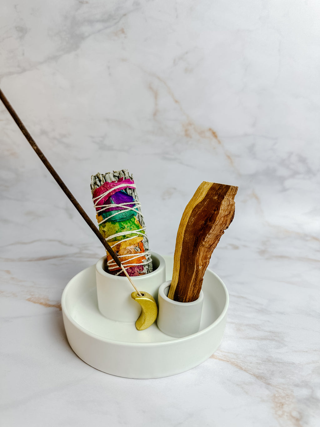 Brûleur en céramique Lune – Palo Santo, Smudge & Encens