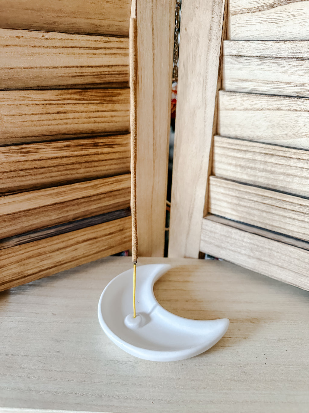 Porte-Encens en Céramique Croissant de Lune