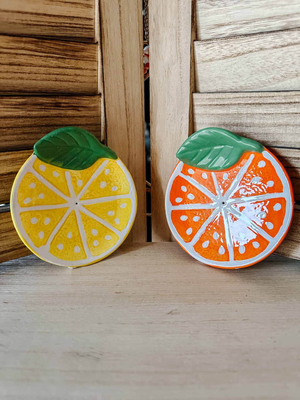 Porte-Encens en Céramique Tranche d'Orange