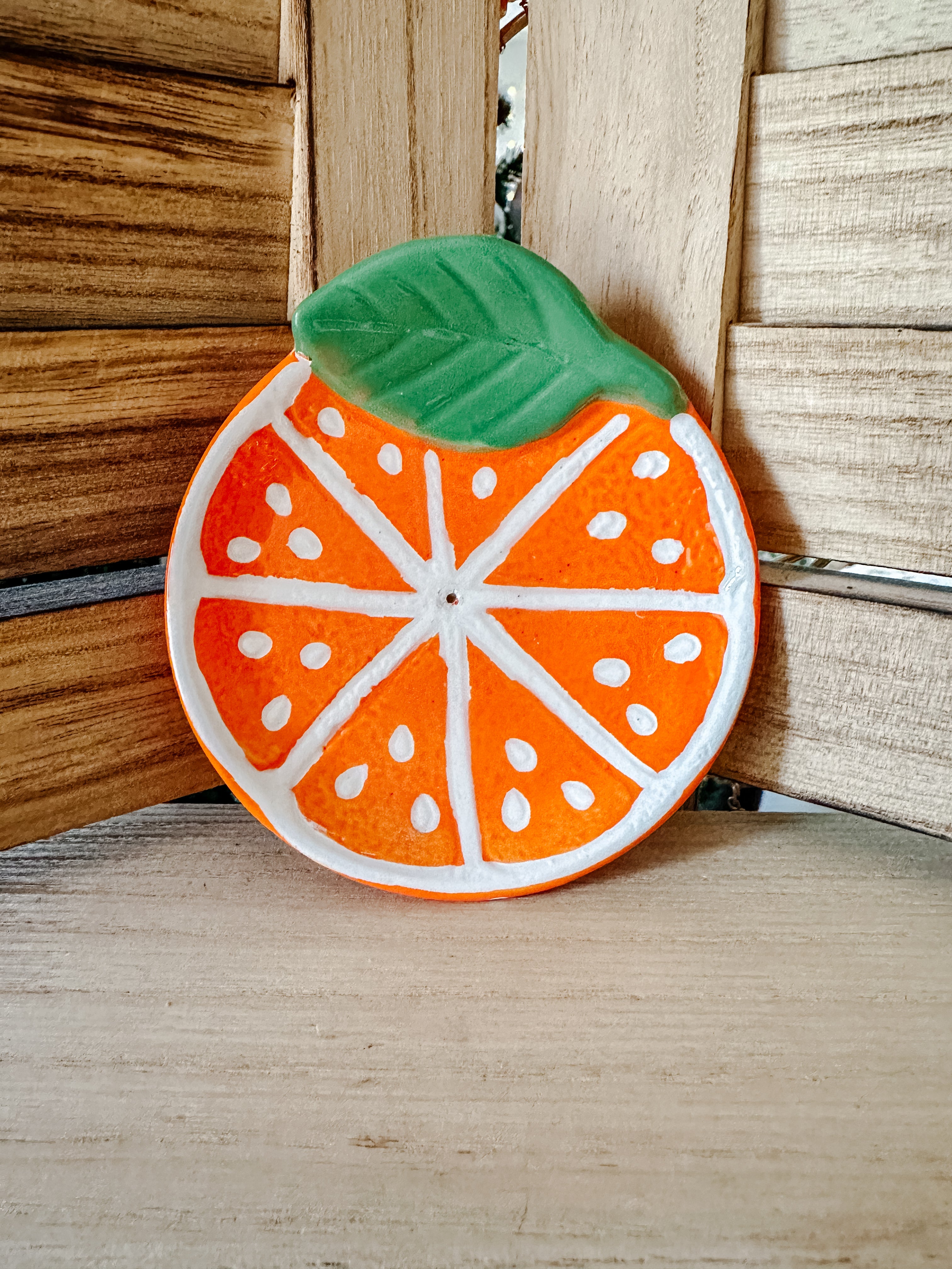 Porte-Encens en Céramique Tranche d'Orange