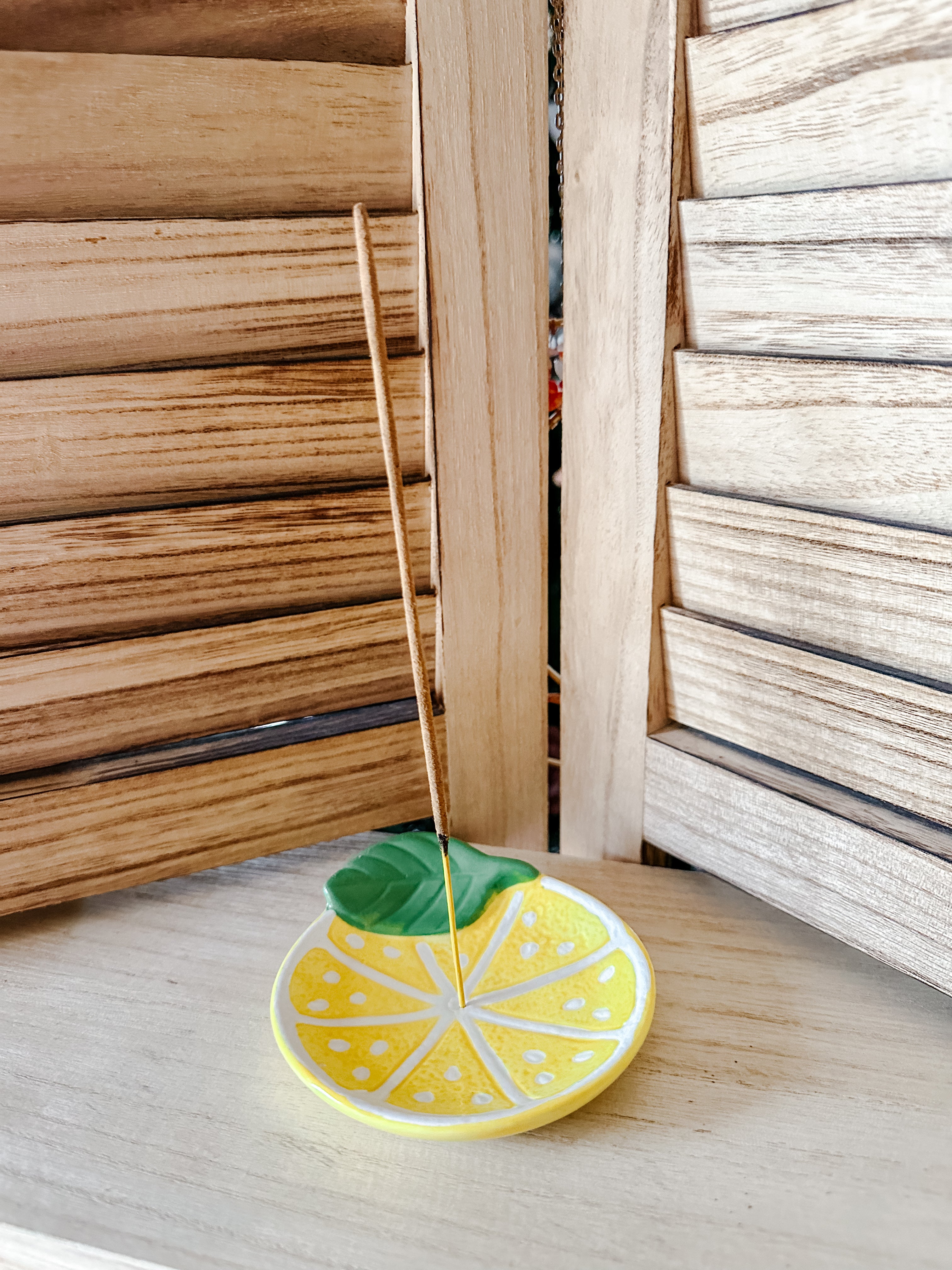 Porte-Encens en Céramique Tranche de Citron