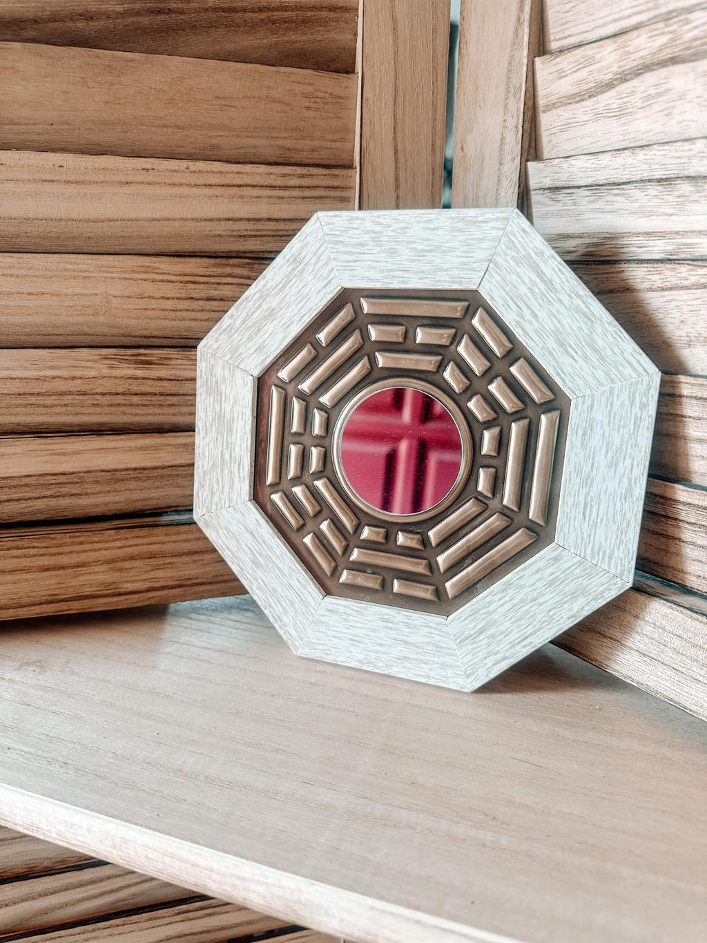 Miroir Pakua en Bois Blanc de Manguier