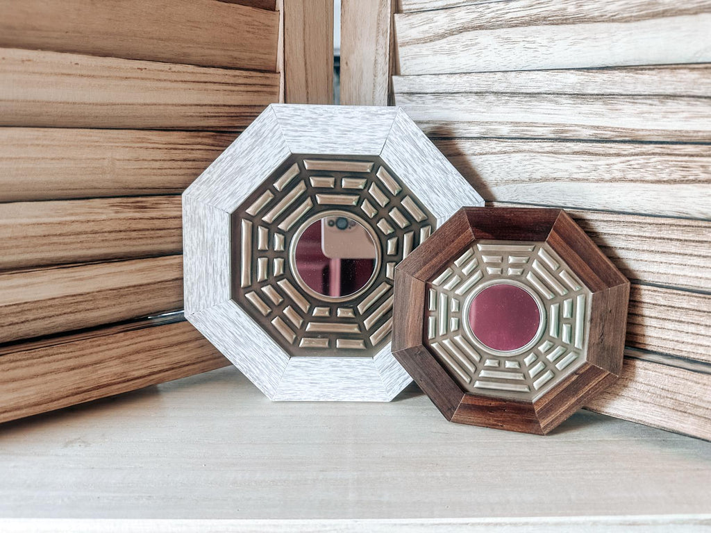 Miroir Pakua en bois de manguier