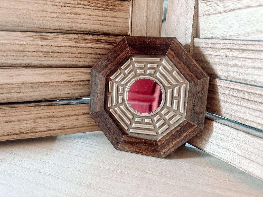 Miroir Pakua en bois de manguier