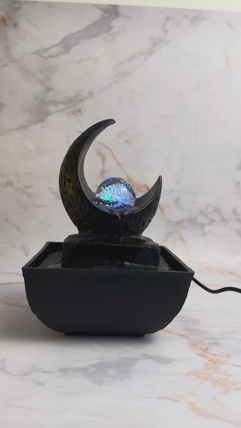 🌙 Fontaine d’eau Lune – Activation Feng Shui