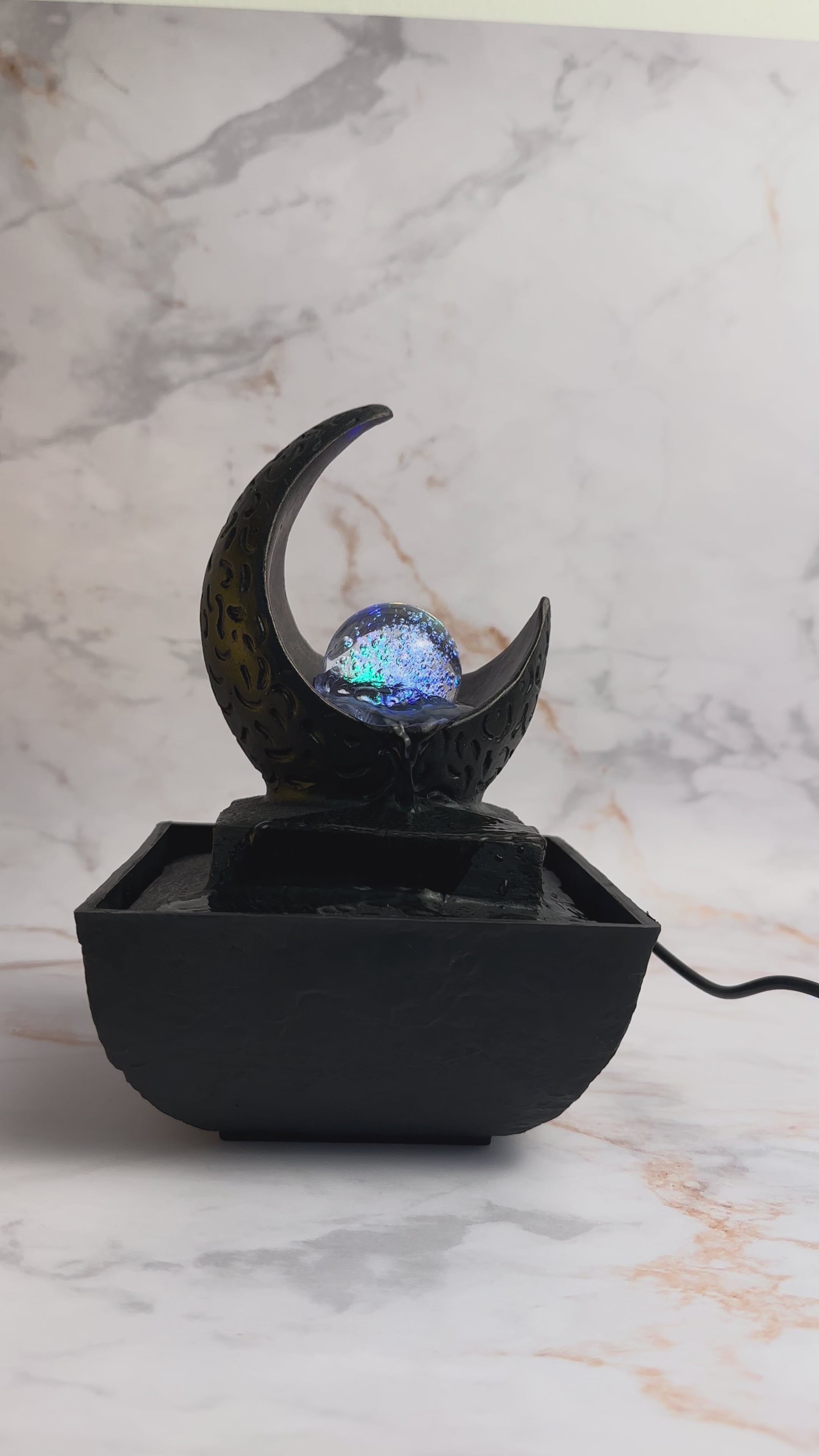 🌙 Fontaine d’eau Lune – Activation Feng Shui